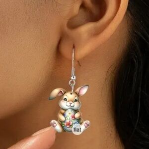 ✨3 FOR $28✨🆕️🐰EASTER BUNNY ACRYLIC 2D EARRINGS🐰